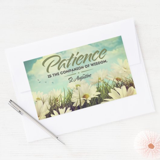 Sint Augustinus Inspirerend citaat "Patience" Rechthoekige Sticker (Envelop)