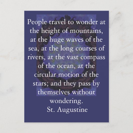 Sint Augustinus-reisavontuurcitaat Briefkaart (Voorkant)