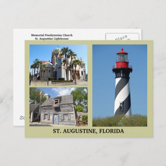 Sint-Augustinus Toeristische Sites Briefkaart (Voorkant / Achterkant)