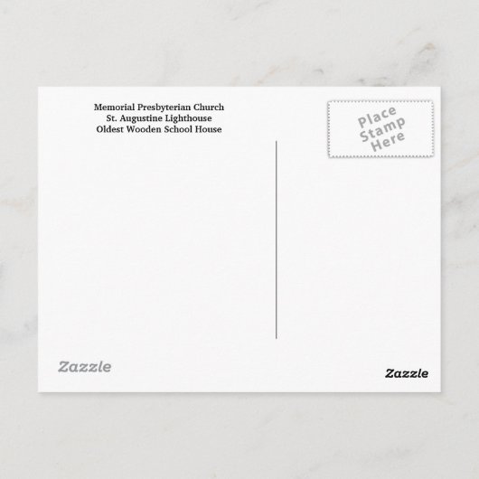 Sint-Augustinus Toeristische Sites Briefkaart (Achterkant)