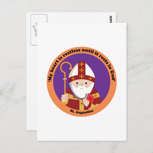 Sint-Augustinus van Hippo Briefkaart (Voorkant / Achterkant)