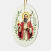 Sint Augustinus van Hippo Gods Vrede en Zegeningen Keramisch Ornament (Links)