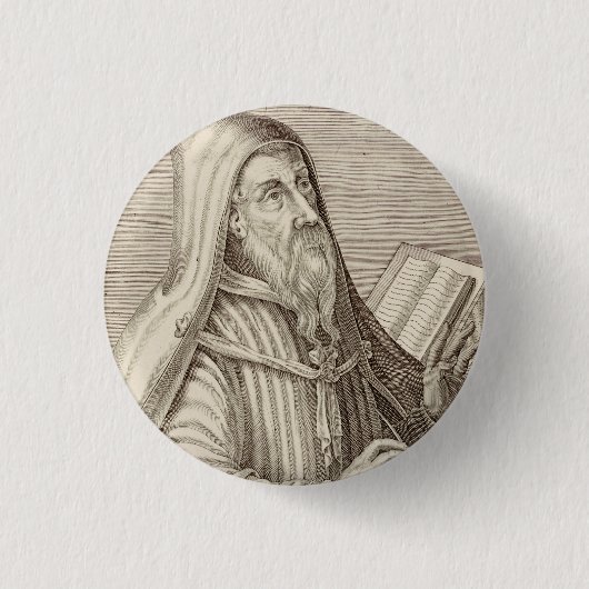 Sint Augustinus van Hippo Kerkleraar Ronde Button 3,2 Cm (Voorkant)