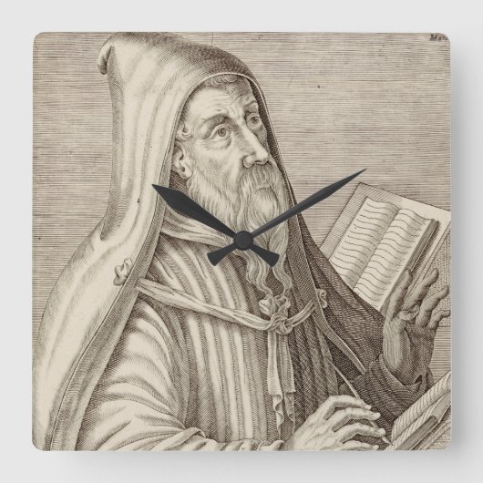 Sint Augustinus van Hippo Kerkleraar Vierkante Klok (Voorkant)