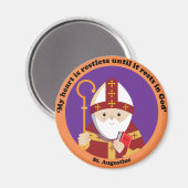 Sint-Augustinus van Hippo Magneet (Voorkant / Achterkant)