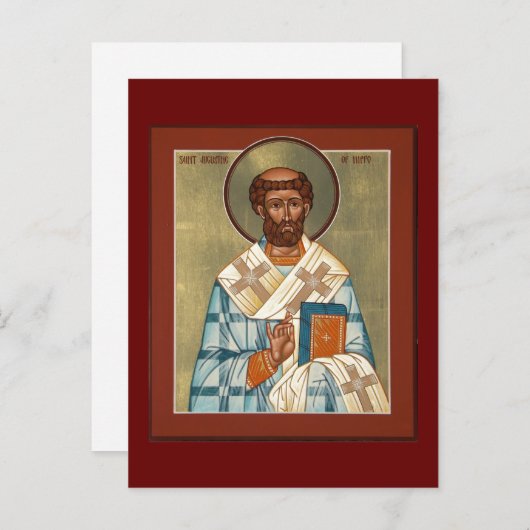 Sint-Augustinus van Hippo Prayer Kaart (Voorkant / Achterkant)