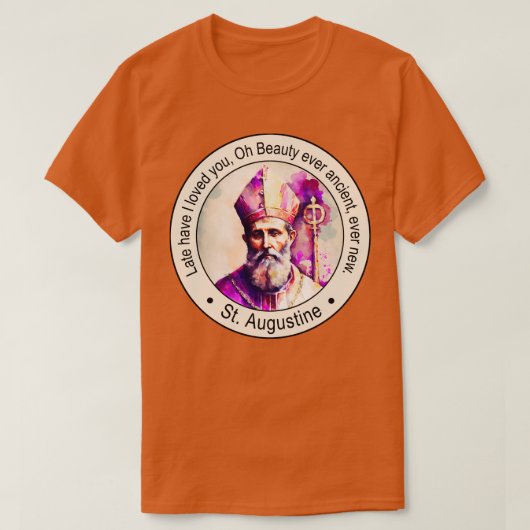 Sint Augustinus van Hippo Religieuze Citaten Gesch T-shirt (Design voorkant)