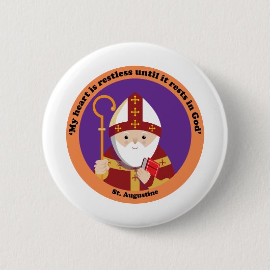 Sint-Augustinus van Hippo Ronde Button 5,7 Cm (Voorkant)