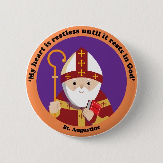 Sint-Augustinus van Hippo Ronde Button 5,7 Cm (Voorkant)