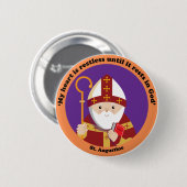 Sint-Augustinus van Hippo Ronde Button 5,7 Cm (Voorkant /achterkant)