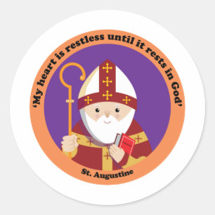 Sint-Augustinus van Hippo Ronde Sticker