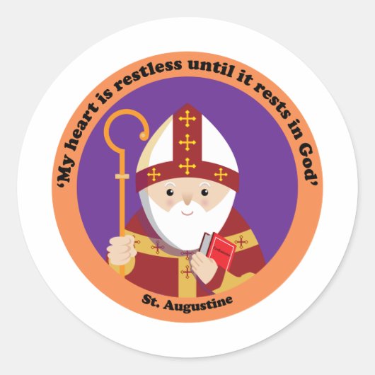 Sint-Augustinus van Hippo Ronde Sticker (Voorkant)
