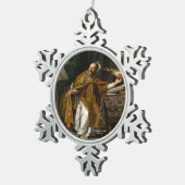Sint Augustinus van Hippo Tin Sneeuwvlok Ornament (Rechts)