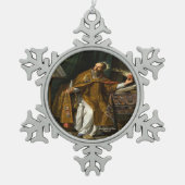 Sint Augustinus van Hippo Tin Sneeuwvlok Ornament (Voorkant)