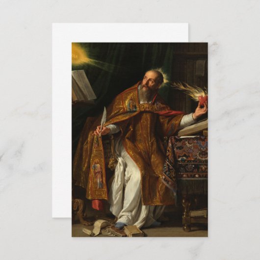 Sint Augustinus van Philippe de Champaigne Bedankkaart (Voorkant / Achterkant)