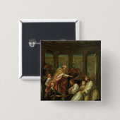 Sint-Augustinus Vierkante Button 5,1 Cm (Voorkant /achterkant)