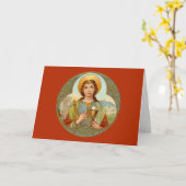 Sint Barbara (BK 001): horizontale blanco groet Kaart (Gele Bloem)