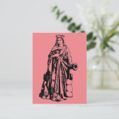 Sint Barbara de Grote Martelaar Heilige Grafische Briefkaart (Staand voorkant)