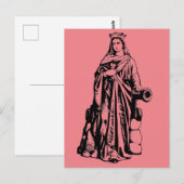 Sint Barbara de Grote Martelaar Heilige Grafische Briefkaart (Voorkant / Achterkant)