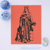 Sint Barbara de Grote Martelaar Heilige Grafische Flyer (Enkel)