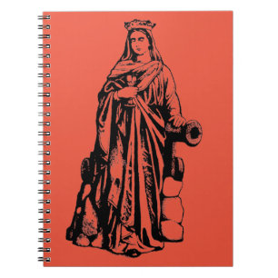 Sint-Barbara de Grote Martelaar Heilige Grafische Notitieboek