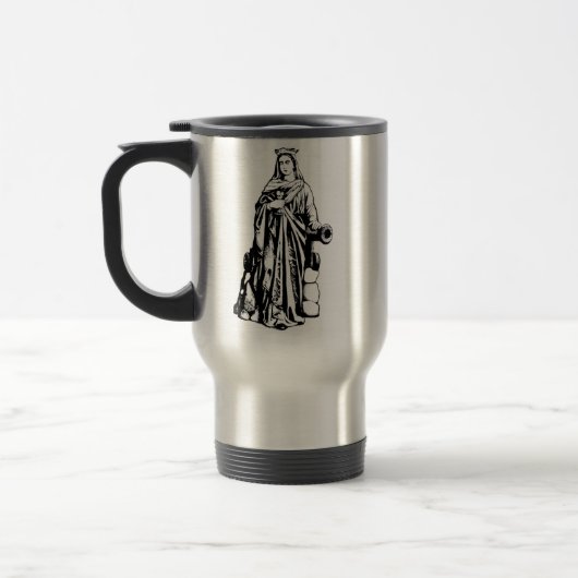 Sint Barbara de Grote Martelaar Heilige Grafische  Reisbeker (Links)