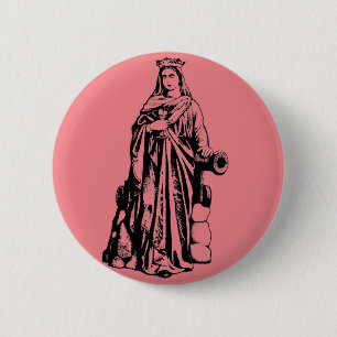 Sint Barbara de Grote Martelaar Heilige Grafische Ronde Button 5,7 Cm