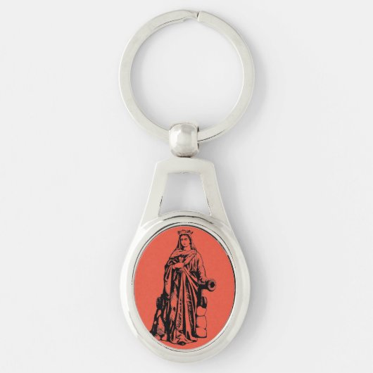 Sint Barbara de Grote Martelaar Heilige Grafische Sleutelhanger (Voorkant)