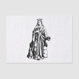 Sint Barbara de Grote Martelaar Heilige Grafische  Tissuepapier