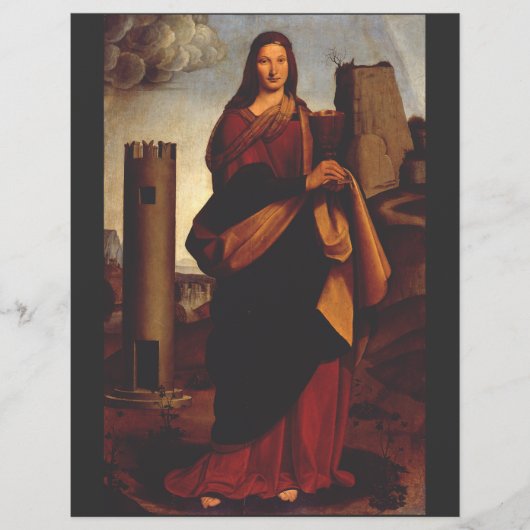 Sint Barbara door Giovanni Antonio Boltraffio Flyer (Voorkant)
