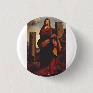 Sint Barbara door Giovanni Antonio Boltraffio Ronde Button 3,2 Cm