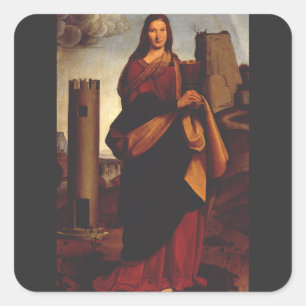 Sint Barbara door Giovanni Antonio Boltraffio Vierkante Sticker