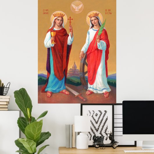Sint Barbara en Sint-Catharina Poster (Thuiskantoor)