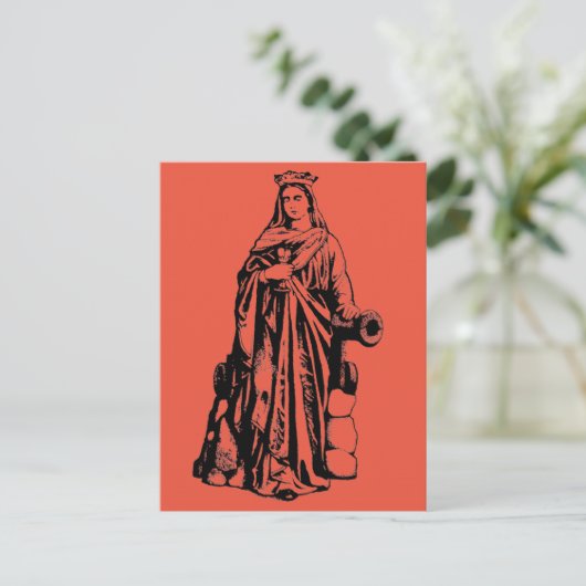 Sint Barbara Maagd en martelaar Feestdagenkaart (Staand voorkant)