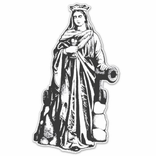 Sint Barbara Maagd en martelaar Sticker (Voorkant)