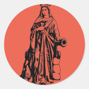 Sint Barbara Maagd en martelares Ronde Sticker