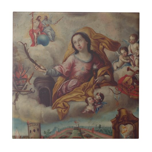 Sint Barbara maagd en martelares Tegeltje (Voorkant)