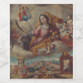 Sint Barbara Maagd en martelares Wijn Etiket (Enkel label)