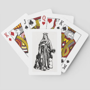 Sint-Barbara met kelk en kanon Pokerkaarten