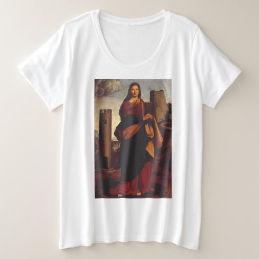 Sint Barbara van Giovanni Antonio Bolverkeer Grote Maat T-shirt (Design voorkant)