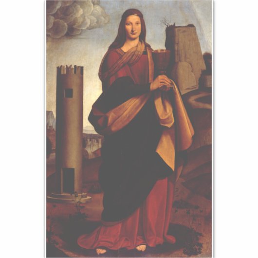 Sint Barbara van Giovanni Antonio Bolverkeer Sticker (Voorkant)