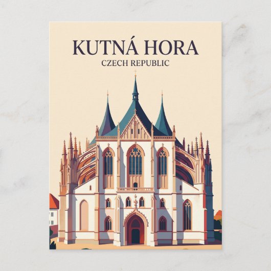 Sint-Barbarakerk Tsjechië Briefkaart (Voorkant)