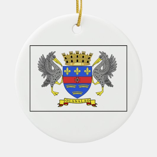 Sint-Barthelemy-vlag Keramisch Ornament (Voorkant)