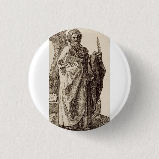Sint-Bartholomeüs de apostel Fijne Kunst Ronde Button 3,2 Cm (Voorkant)