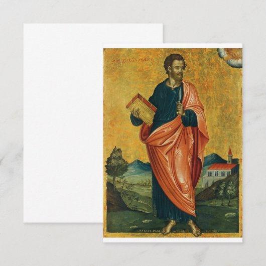 Sint Bartholomeus de apostel orthodoxe icoon Bedankkaart (Voorkant / Achterkant)