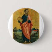 Sint Bartholomeus de apostel orthodoxe icoon Ronde Button 5,7 Cm (Voorkant)