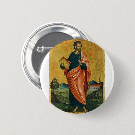 Sint Bartholomeus de apostel orthodoxe icoon Ronde Button 5,7 Cm (Voorkant /achterkant)