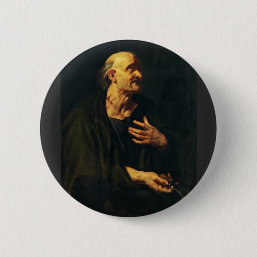 Sint-Bartholomeus door Peter Paul Rubens Ronde Button 5,7 Cm (Voorkant)