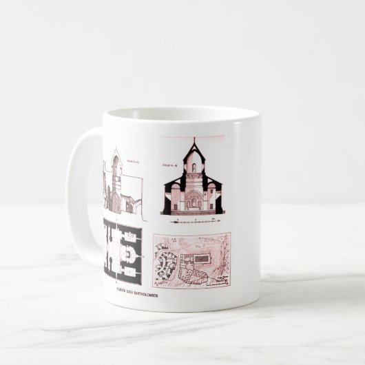 Sint-Bartholomew klooster, verdieping en dwars pla Koffiemok (Voorkant links)