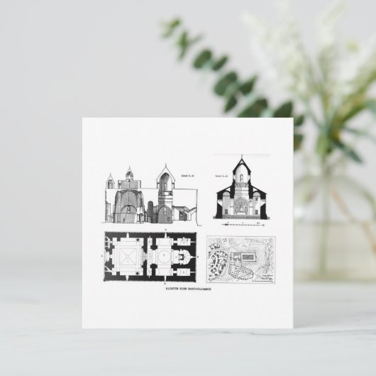 Sint-Bartholomew klooster, verdieping en dwarsplan (Staand voorkant)